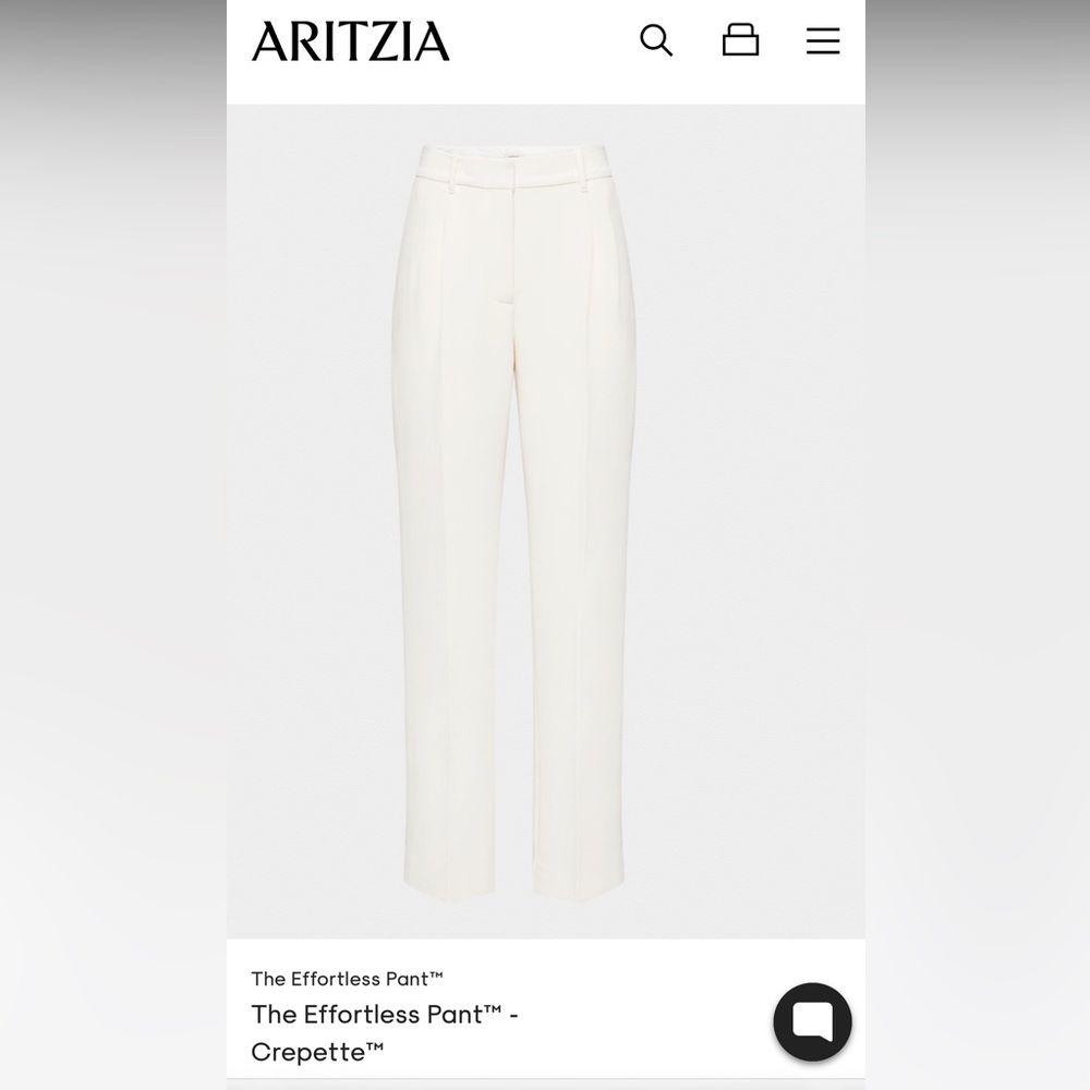 Aritzia Effortless Pant size 2 cream or “light birch”